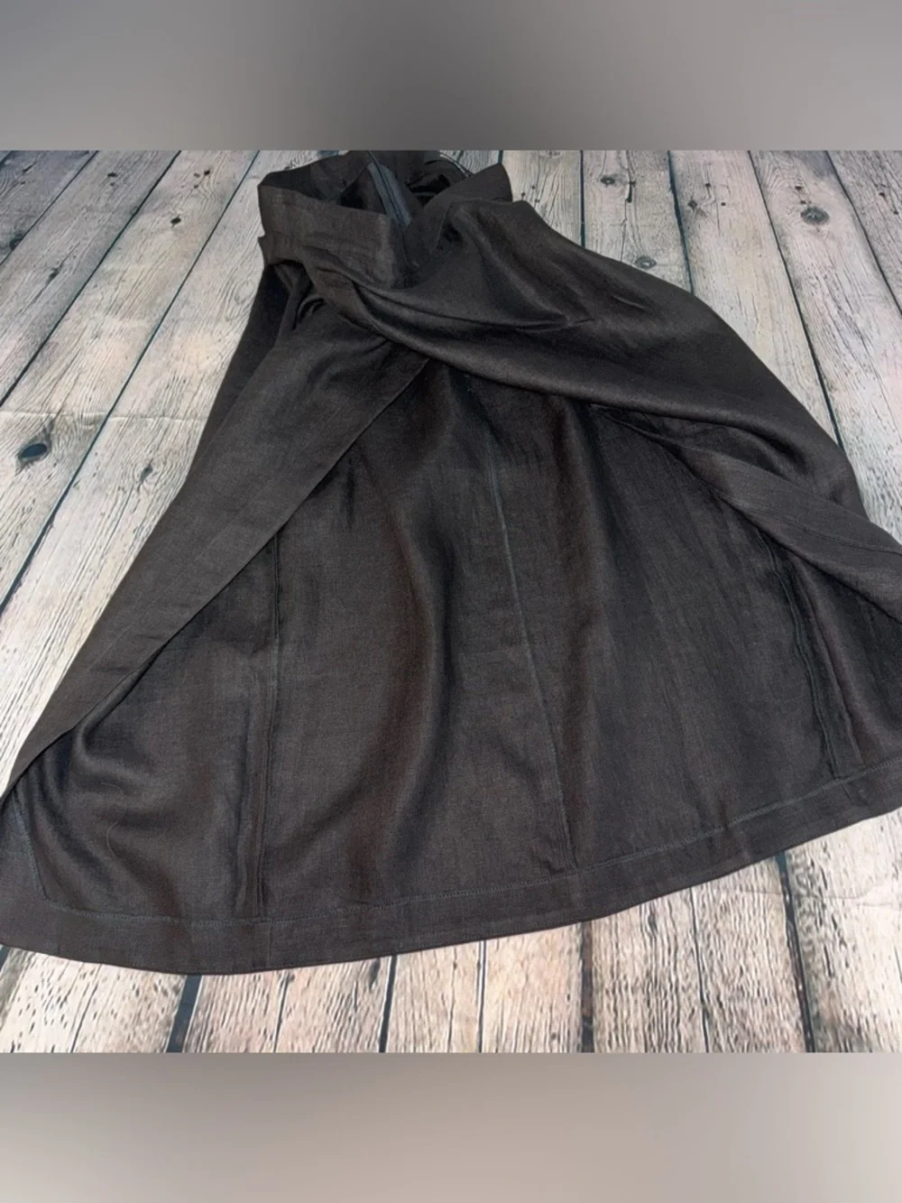 Ioanna Kourbela Black Linen Midi Skirt Zero Waste Greek Designer Sz Euro Medium - Picture 4 of 8